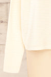 Knares Cream Cropped Ribbed Sweater | La petite garçonne sleeves