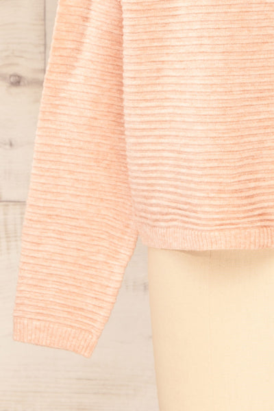 Knares Pink Cropped Ribbed Sweater | La petite garçonne  sleeves