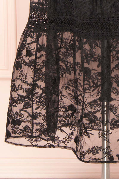 Knauttia Black Floral Embroidered Mesh Skirt | Boutique 1861 bottom