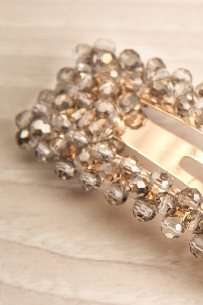 Kogalym Golden Barrette with Grey Beads close-up | Boutique 1861