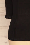 Kolno Black Ribbed Top w/ Half-Sleeves sleeves | La petite garçonne