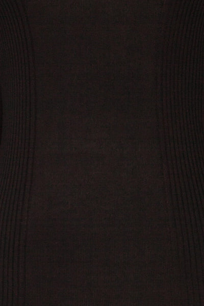 Kolno Black Ribbed Top w/ Half-Sleeves fabric | La petite garçonne