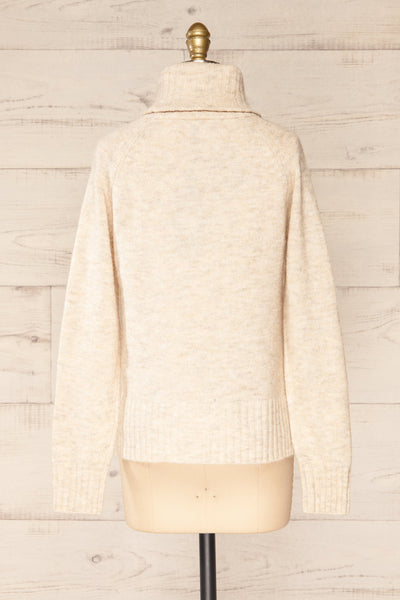 Kolono Beige Knit Turtleneck Sweater | La petite garçonne back view
