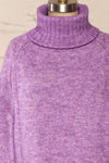 Kolono Violet Melange Knit Turtleneck Sweater | La petite garçonne front close up