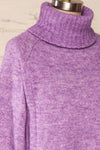 Kolono Violet Melange Knit Turtleneck Sweater | La petite garçonne  side close up
