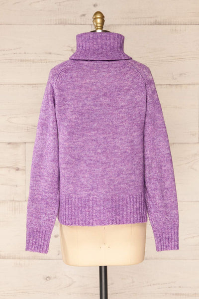 Kolono Violet Melange Knit Turtleneck Sweater | La petite garçonne back view