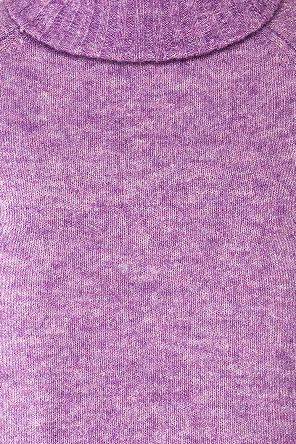 Kolono Violet Melange Knit Turtleneck Sweater | La petite garçonne  fabric