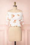 Konan White Floral Off-Shoulder Crop Top | Boutique 1861 1