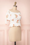 Konan White Floral Off-Shoulder Crop Top | Boutique 1861 4