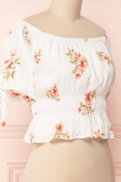 Konan White Floral Off-Shoulder Crop Top | Boutique 1861 5