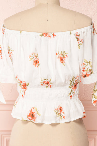 Konan White Floral Off-Shoulder Crop Top | Boutique 1861 7