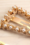 Koniecpol Set of Golden Barrettes w/ Pearls close-up | La Petite Garçonne