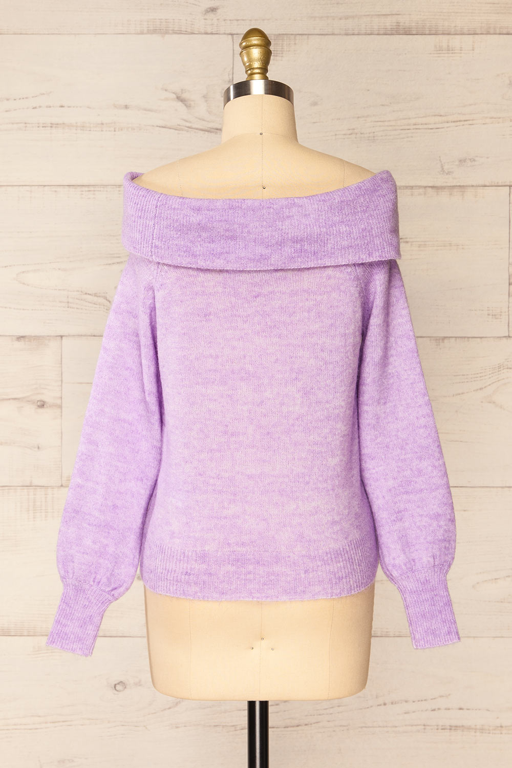 Konin Lilac Boat Neck Off-Shoulder Top | La petite garçonne back view