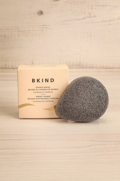Eponge Visage Konjac Au Charbon De Bambou - 100% Naturelle - Pour Peaux Grasses