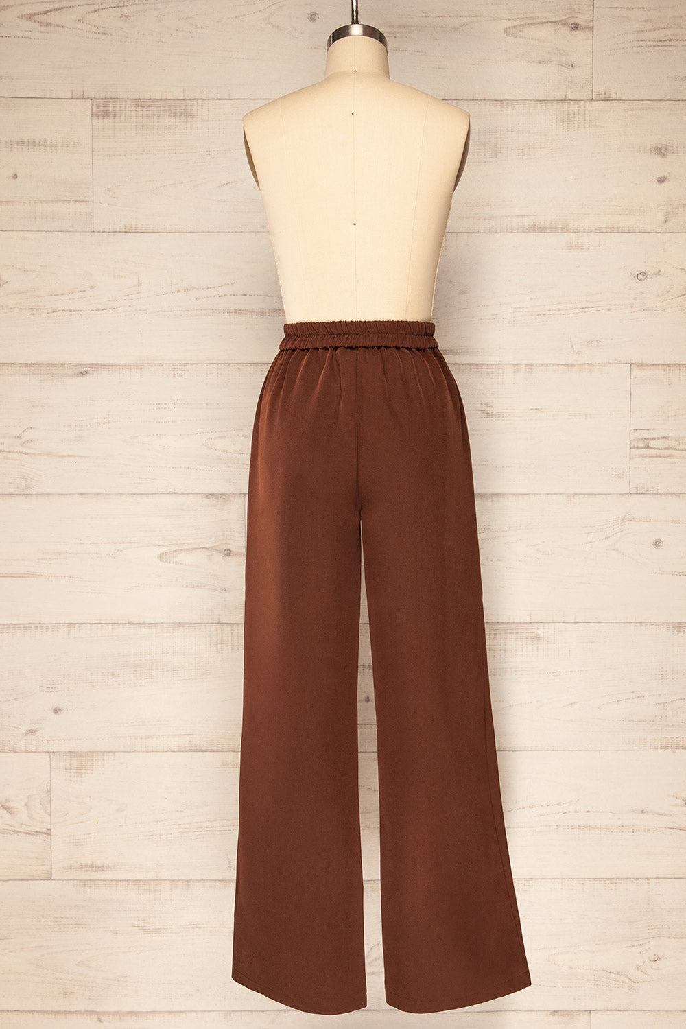 Korcula Brown High Waisted Wide Leg Pants | La petite garçonne back view