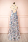 Korra Blue A-Line Floral Maxi Dress | Boutique 1861 back view