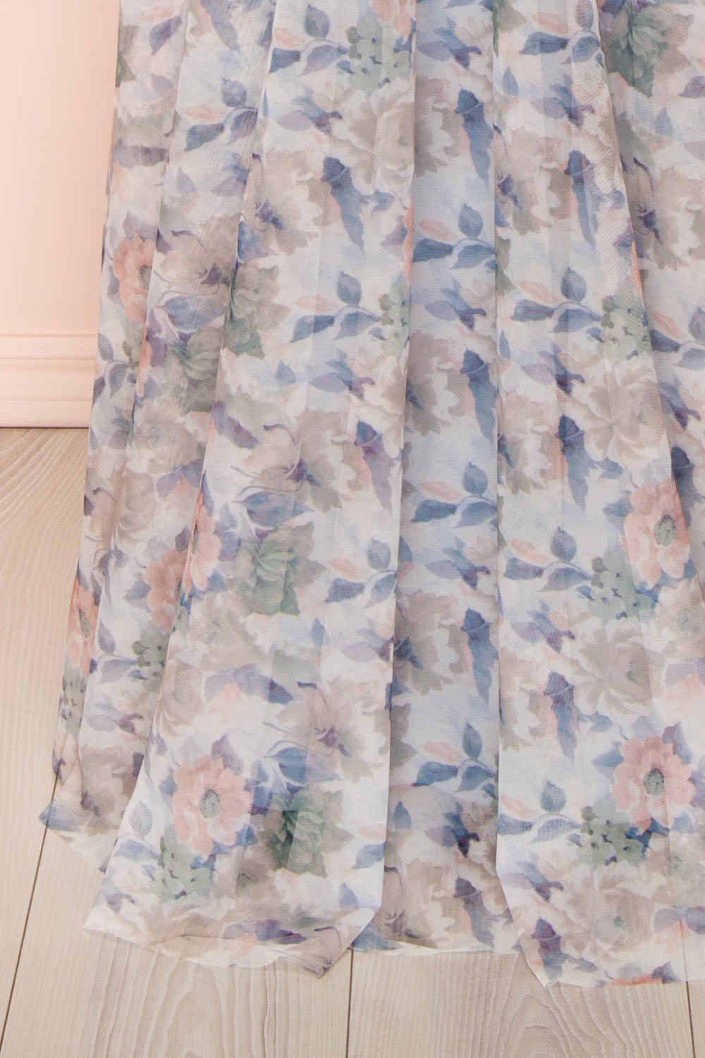 Korra Blue A-Line Floral Maxi Dress | Boutique 1861 bottom 