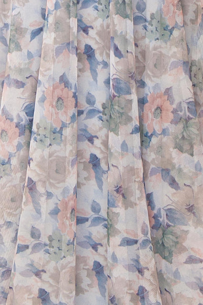 Korra Blue A-Line Floral Maxi Dress | Boutique 1861 fabric