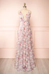 Korra Mauve A-Line Floral Maxi Dress | Boutique 1861 front view