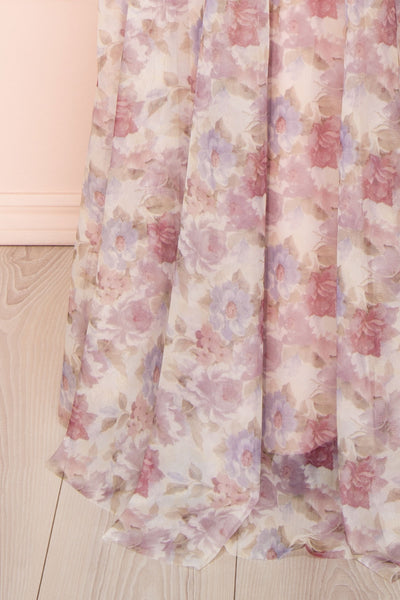 Korra Mauve A-Line Floral Maxi Dress | Boutique 1861 bottom