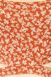 Koscier Rust Floral Ribbed Tank Top w/ Cut-Outs | La petite garçonne fabric