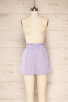 Kozienice Lilac High-Waisted Linen Shorts | La petite garçonne front view