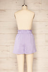 Kozienice Lilac High-Waisted Linen Shorts | La petite garçonne back view