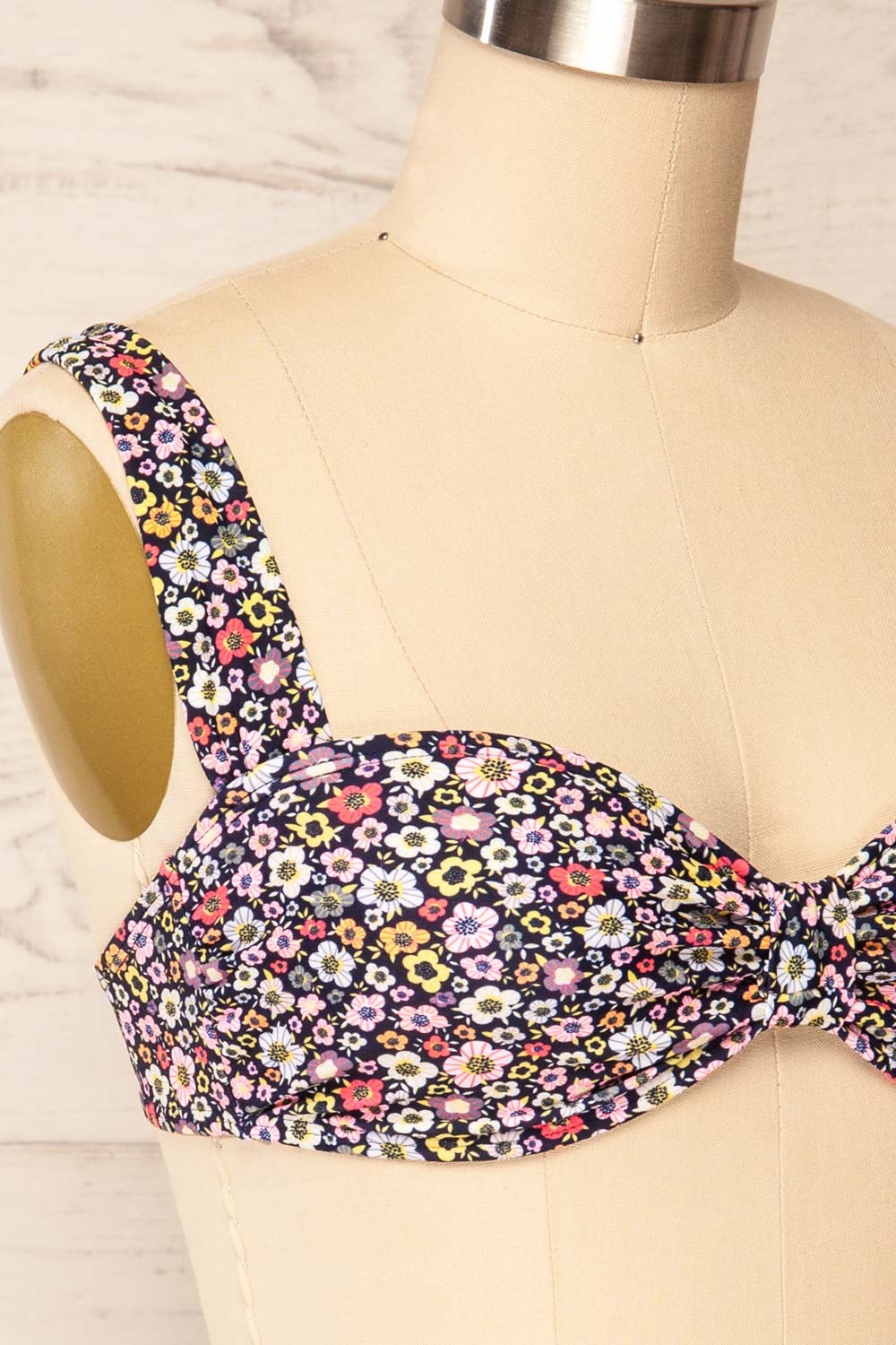 Kozmin Floral Knot Detail Bikini Top