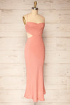 Krahken Pink Cowl Neck Backless Midi Dress | La petite garçonne side view