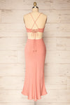 Krahken Pink Cowl Neck Backless Midi Dress | La petite garçonne back view