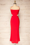 Krahken Red Cowl Neck Backless Midi Dress | La petite garçonne front  view