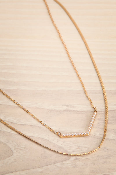 Kralyor | Chain Layered Chain Necklace w/ Pendant flat view
