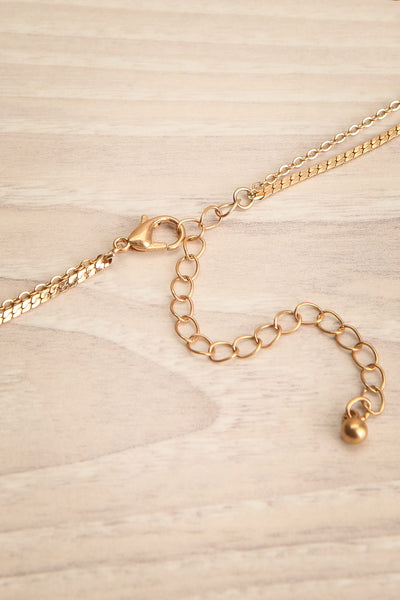 Kralyor | Chain Layered Chain Necklace w/ Pendant closure