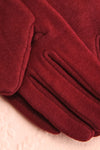 Kramatorsk Burgundy Faux-Fur Lined Gloves with Bow | Boutique 1861 3