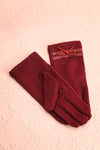 Kramatorsk Burgundy Faux-Fur Lined Gloves with Bow | Boutique 1861 1