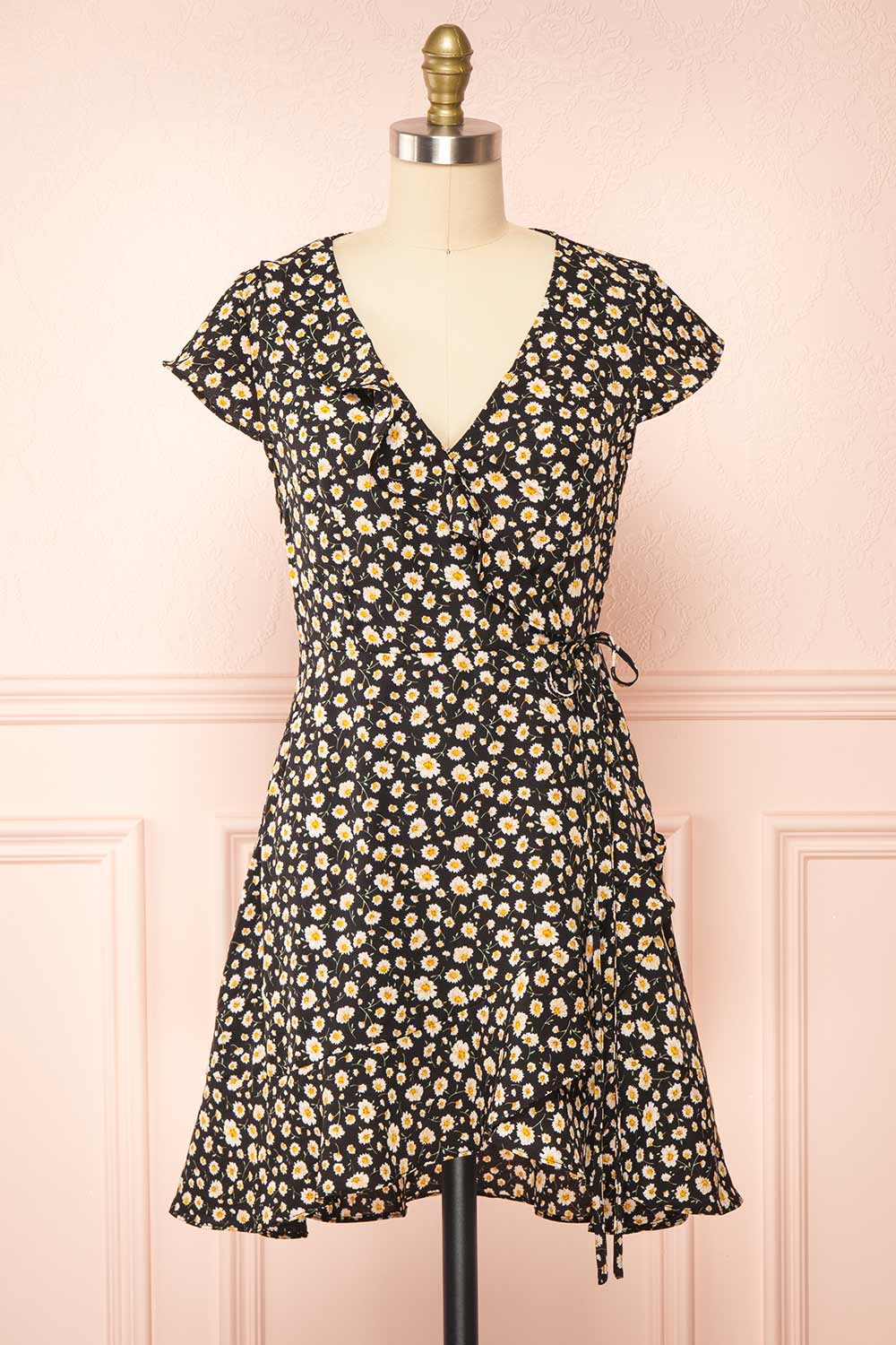 Kraneia Short Faux-Wrap Floral Dress | Boutique 1861 front view