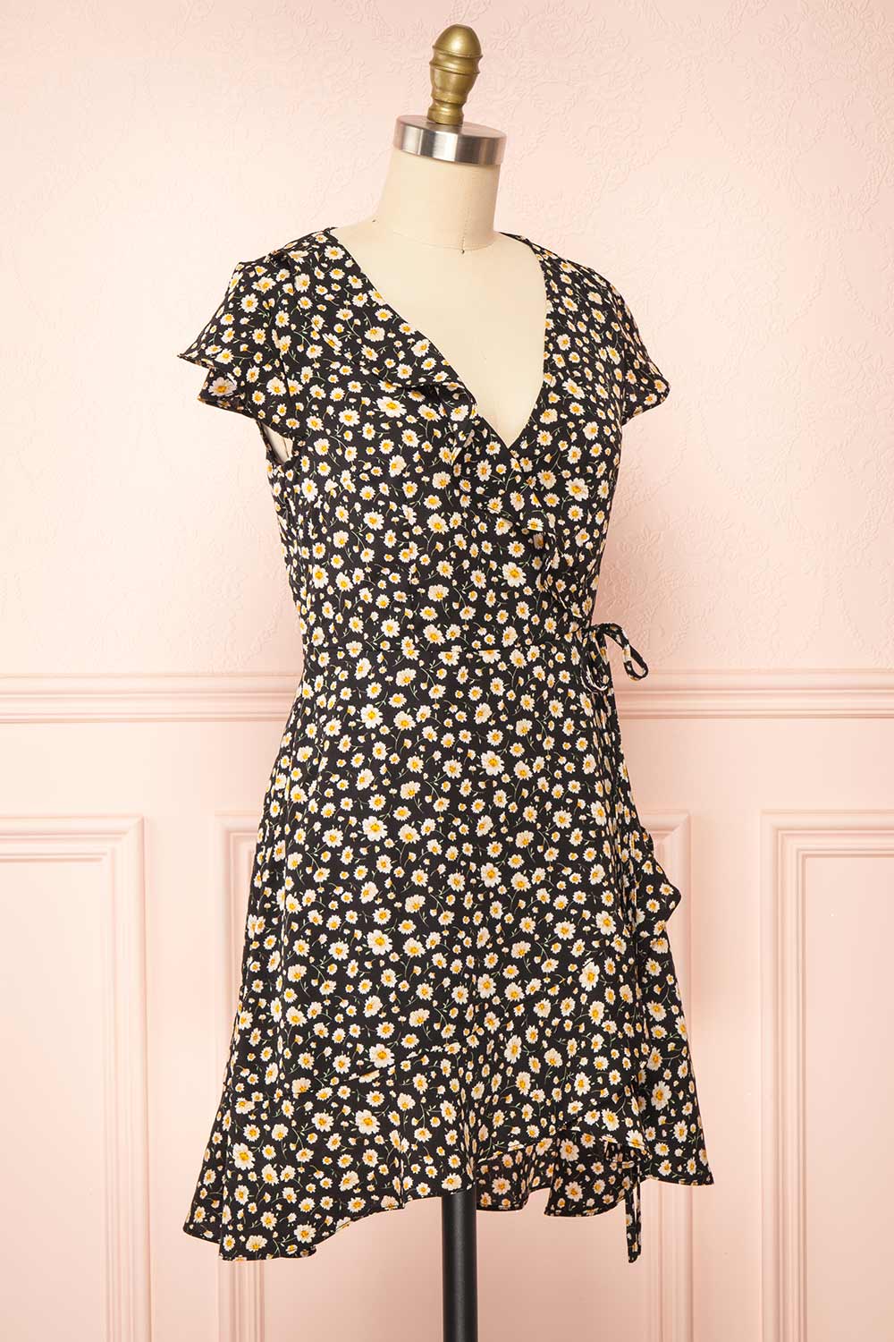 Kraneia Short Faux-Wrap Floral Dress | Boutique 1861  side view