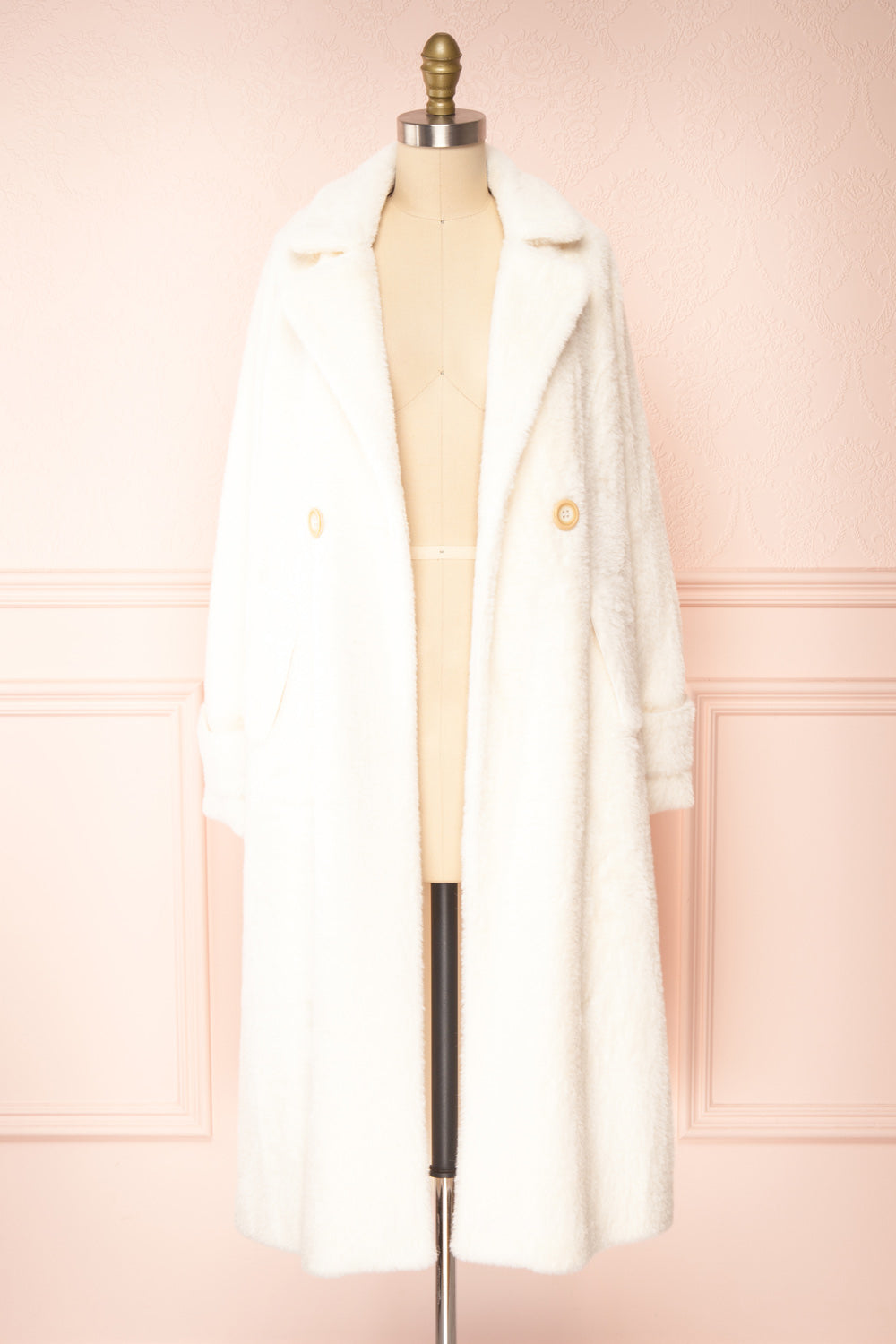 Kristalo | White Over-Sized Faux Fur Coat