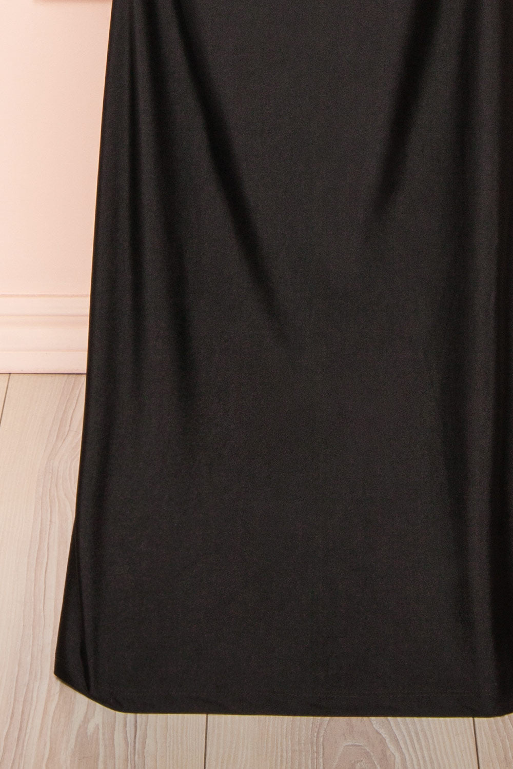 Kristen Black Fitted Maxi Dress w/ Cowl Neck | Boutique 1861 bottom 