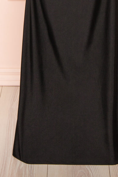 Kristen Black Fitted Maxi Dress w/ Cowl Neck | Boutique 1861 bottom