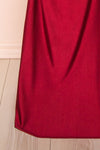 Kristen Burgundy Fitted Maxi Dress w/ Cowl Neck | Boutique 1861 bottom
