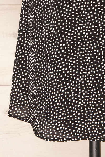 Krustil Black Polka Dot Short Wrap Dress | La petite garçonne close up