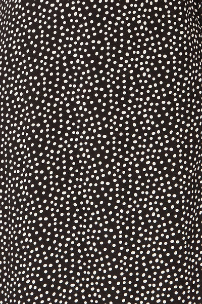 Krustil Black Polka Dot Short Wrap Dress | La petite garçonne fabric