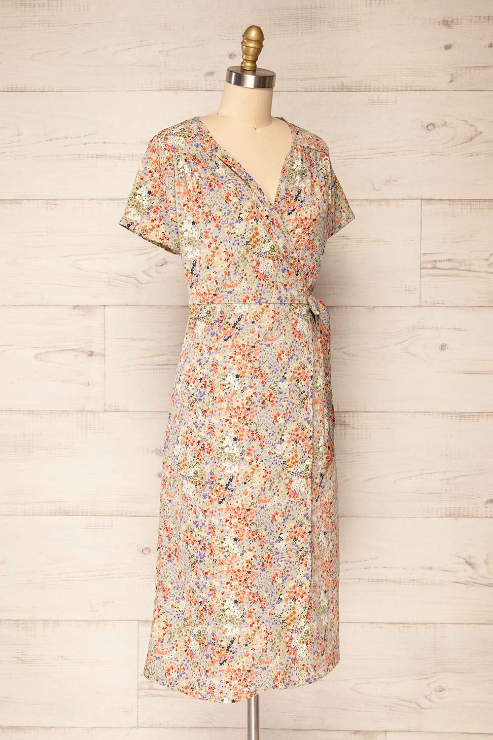 Kruszwica Midi Floral Wrap-Dress by Dailystory | La petite garçonne side view