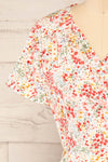 Kruszwica White Midi Floral Wrap-Dress | La petite garçonne front close-up