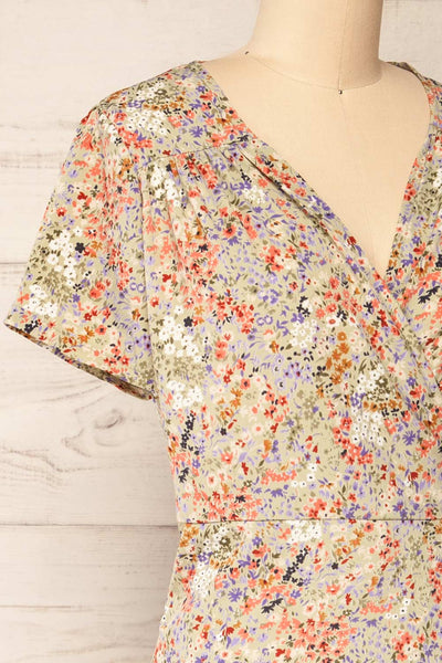 Kruszwica Midi Floral Wrap-Dress by Dailystory | La petite garçonne side close-up