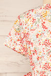 Kruszwica White Midi Floral Wrap-Dress | La petite garçonne back close-up