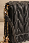 Krypt Black Quilted Crossbody Bag | La petite garçonne side close-up