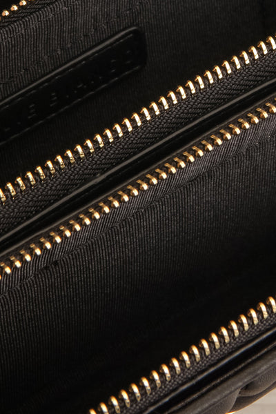 Krypt Black Quilted Crossbody Bag | La petite garçonne inside close-up