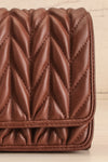 Krypt Brown Quilted Crossbody Bag | La petite garçonne close-up